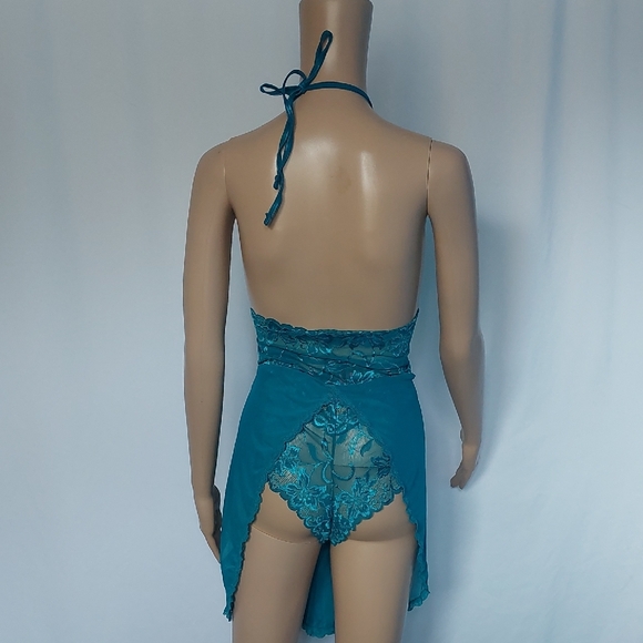 Teal Lace Halter Chemise Womens Size 4XL - Picture 2 of 9